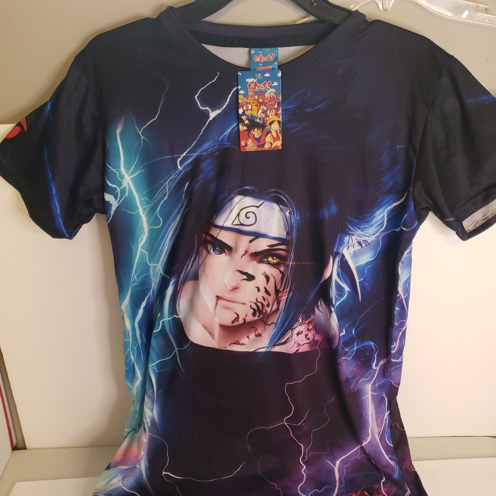 Unisex T Shirt Naruto Anime - Sasuke Japan Anime Manga Double sided - Med.